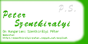 peter szentkiralyi business card