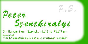 peter szentkiralyi business card